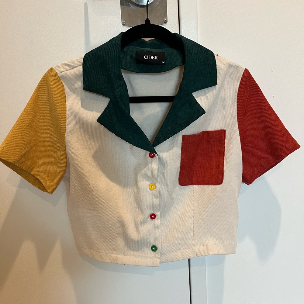 Cider Green and Red Button Down Shirt